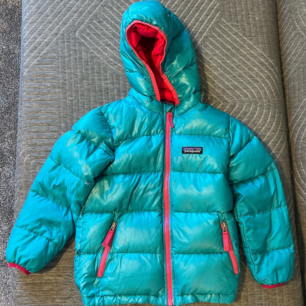 Patagonia Turquoise Hi Loft Down Jacket Hoody